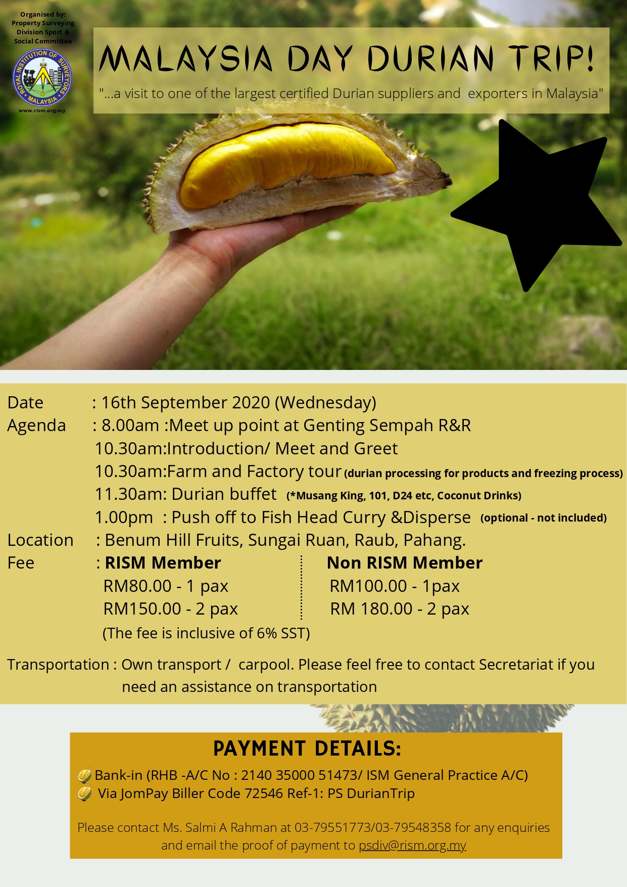 1 day malaysia durian tour